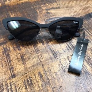 QUAY All Night 42mm Sunglasses Matte Black Smoke